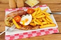 Gammon Egg And Chips Meal Royalty Free Stock Photo