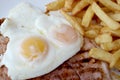 Gammon egg and chips Royalty Free Stock Photo