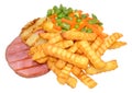 Gammon Steak And Chips Royalty Free Stock Photo