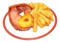 Gammon Steak And Chips Meal Royalty Free Stock Photo