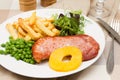 Gammon steak with a pineapple ring Royalty Free Stock Photo