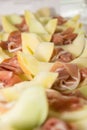 Gamon and honeydew melon Royalty Free Stock Photo