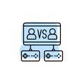 Gams, vs, players, game controller with color shadow vector icon in esport set