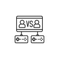 gams, vs, players, game controller icon. Simple thin line, outline vector of esport icons for UI and UX, website or mobile