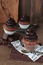 Ganache Cup cake, cup cake, chocolate Royalty Free Stock Photo