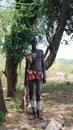 Ganada,South Omo, Ethiopia- 03 october 2012: Tsamai tribe man in national dress