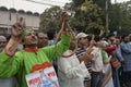 Ganajagaran Mancha activists hold a celebrate March in Dhaka, Bangladesh.