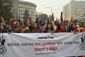 Ganajagaran Mancha activists hold a celebrate March in Dhaka, Bangladesh.