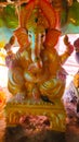 Ganapathi Idol in display at workshop of idol making for Ganesh festival or Ganesh Chathurdhi Royalty Free Stock Photo