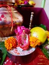 Ganapati bappa morya puja Hindu rituals Royalty Free Stock Photo