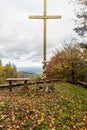 Gancarz hill summi in autumn Beskid Maly mountains in Poland Royalty Free Stock Photo