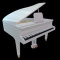 Gand piano isolated on a black background