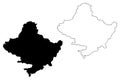 Gandaki Province Federal Democratic Republic of Nepal, Administrative divisions map vector illustration, scribble sketch
