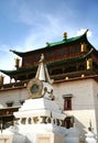 The Gandantegchinlen Monastery is a Tibetan-style Buddhist monastery in the Mongolian capital of Ulaanbaatar, Mongolia Royalty Free Stock Photo