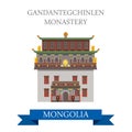 Gandantegchinlen Monastery Ulaanbaatar Ulan Bator Mongolia Royalty Free Stock Photo