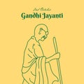 gandhi jayanti poster template vector with indian flag color