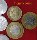 Gandhiji on Indian coin. Royalty Free Stock Photo