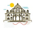 Gandhinagar - Akshardham Temple - Icon Illustration