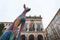 \'Ninot\' figurine dog for the traditional celebration \'Fallas\' on the main square in Gandia, Spain