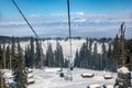 Gandola cable car in Gulmarg Kashmir India during winter season Royalty Free Stock Photo