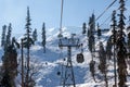 Gandola cable car in Gulmarg Kashmir India during winter season Royalty Free Stock Photo