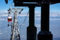 Gandola cable car in Gulmarg Kashmir India during winter season Royalty Free Stock Photo