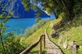 Gandria Sentiero dell`olivo on Lake Lugano Royalty Free Stock Photo