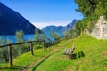 Gandria Sentiero dell`olivo on Lake Lugano Royalty Free Stock Photo