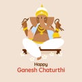 Greeting for Ganesh Chaturthi festival of India Royalty Free Stock Photo