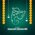 ganesh chaturthi festival wishes card with marigold flowers Royalty Free Stock Photo