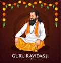 Vector illustration of Guru Ravidas Jayanti Editable poster design template