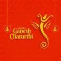 ganesh chaturthi wishes greeting card background design Royalty Free Stock Photo