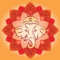 Ganesh Head on Lotus Mandala Background