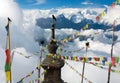 Ganesh Himal with stupa Royalty Free Stock Photo