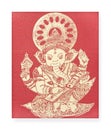 Ganesh, Hindu God on silk