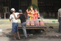 Ganesh idols for sale during Hindu festval