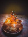 Ganesh pancha deepa Lightening on ganesh chaturti festival celebration Royalty Free Stock Photo