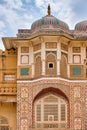 Ganesh Pol gate entrance to the Amer Fort in Jaipur, Rajasthan, India Royalty Free Stock Photo