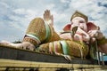 Ganesh statue pink color thai called Phra Pikanet at outdoor for people visit and respect praying at Lord Ganesha Park