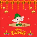 Happy Diwali Indian Hindu festival greetings post Royalty Free Stock Photo