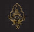 Ganesha characters of Ramayana,Thai Art Background pattern Royalty Free Stock Photo