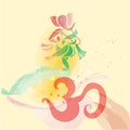 Ganesha dancing in water colors.