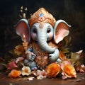 Ganesha Deity Statue in Hindu Culture, Generative Ai