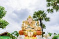 Ganesha, Hindu God with plam trees