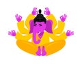 Ganesha hindu yoga elephant. indian god animal