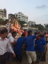 Ganesha idol being transported in Mumbai