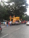 Ganesha idol being transported in Mumbai