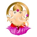 Ganesha - indian god - illustration, white background Royalty Free Stock Photo