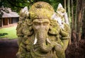 The stone sculpture of Ganesha the lord of success in Hindu religion.