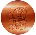 Ganesha - Metallic Copper Design
